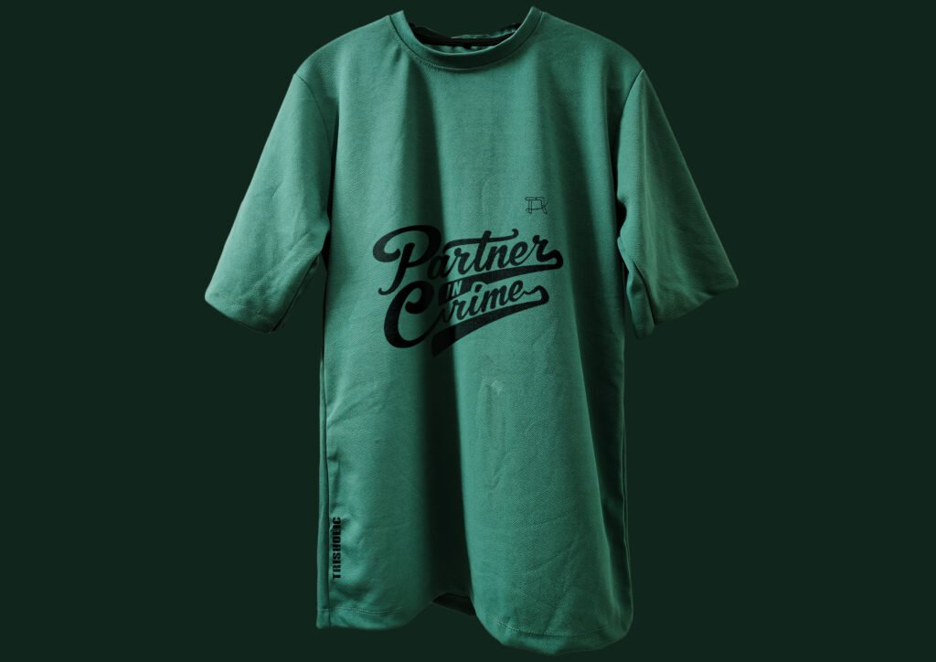Front View of Green Oversized Drop Shoulder T-Shirt
