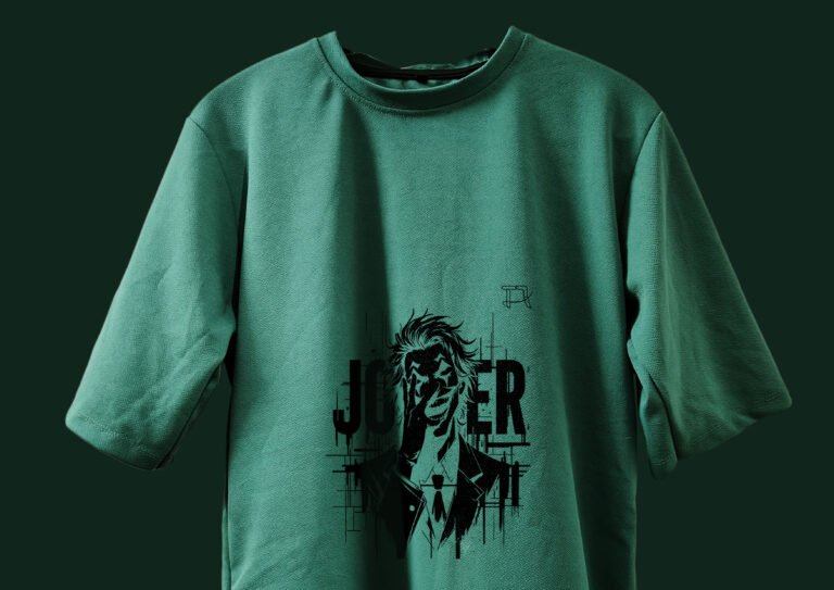 Lifestyle Urban Shot with Model Wearing Laughing Joker Tee