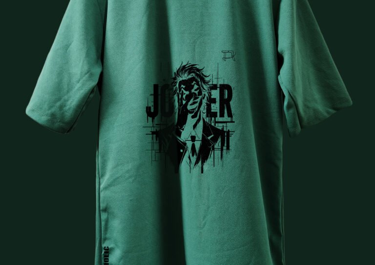 Back View Showing “Laughing Joker” Quote Print