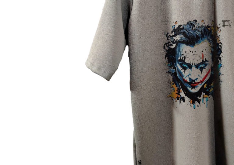 Grey Joker oversized tee flat lay