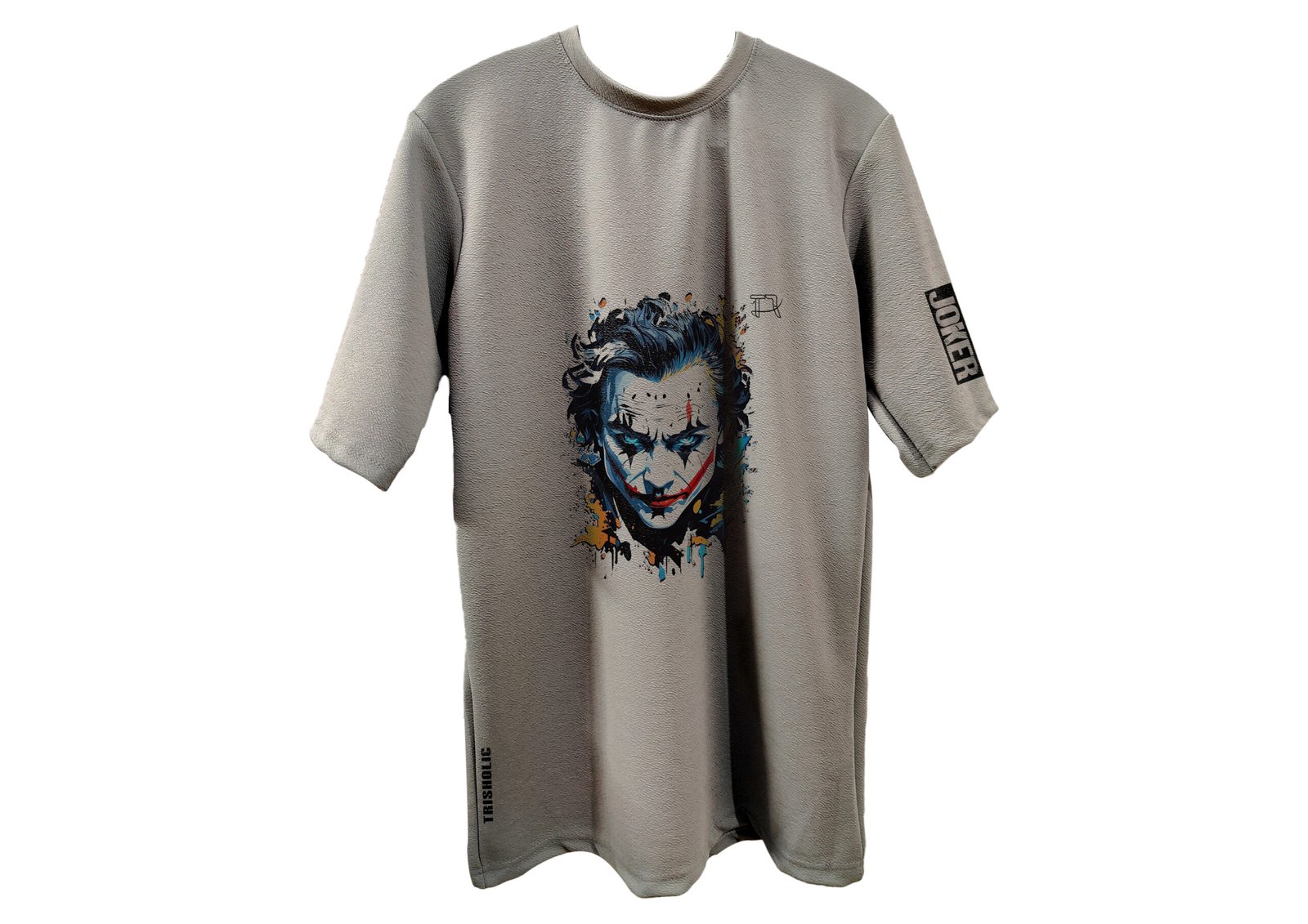 Grey Joker oversized tee flat lay