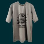 Front View of Stylish Grey Oversized Drop Shoulder Tee