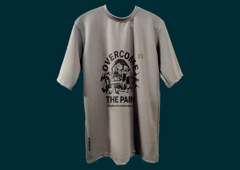 Front View of Stylish Grey Oversized Drop Shoulder Tee