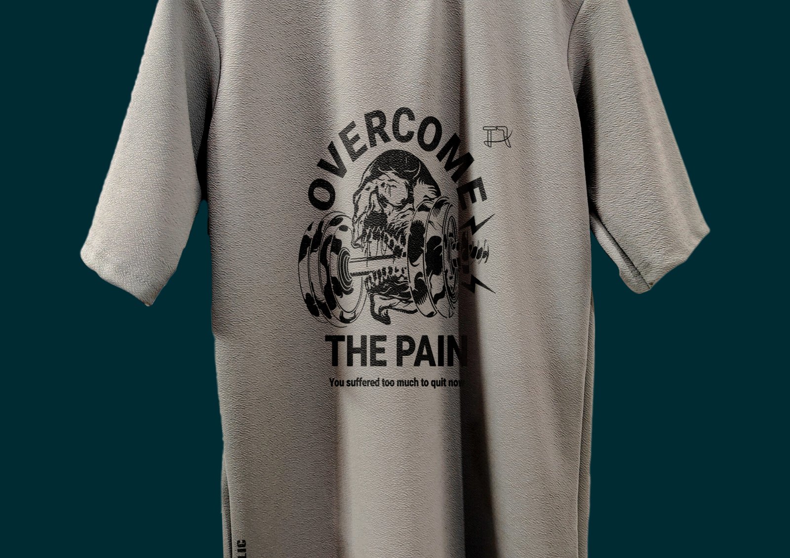 Back View Displaying “Overcome” Quote Print
