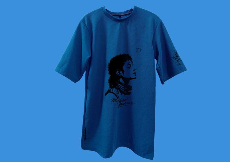 Relaxed-fit MJ-inspired blue streetwear t-shirt