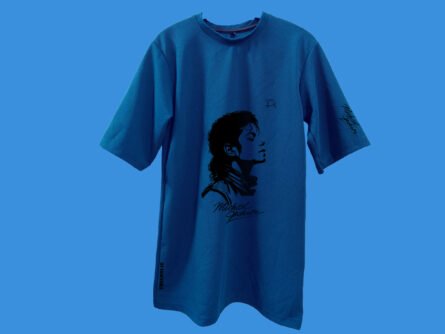 Relaxed-fit MJ-inspired blue streetwear t-shirt