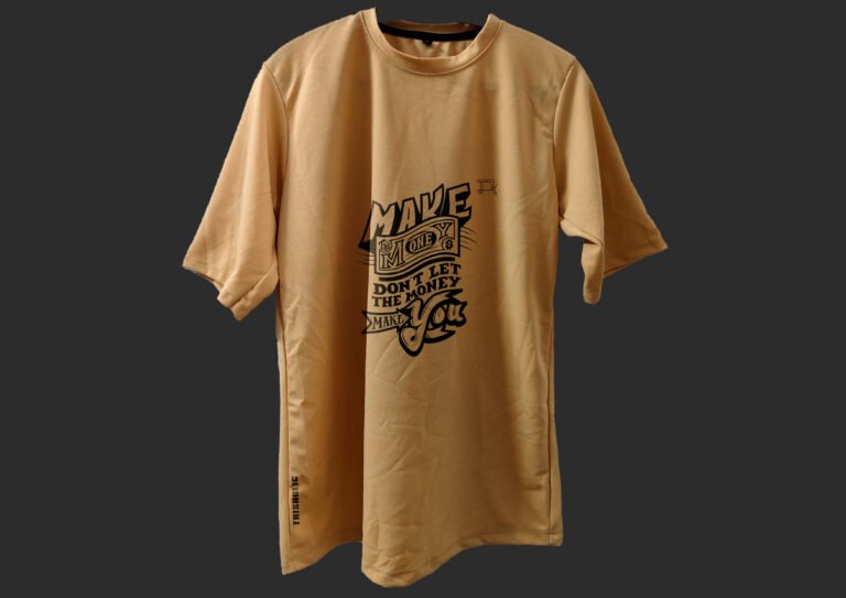 Back View with “Make Money” Quote in Bold Typography