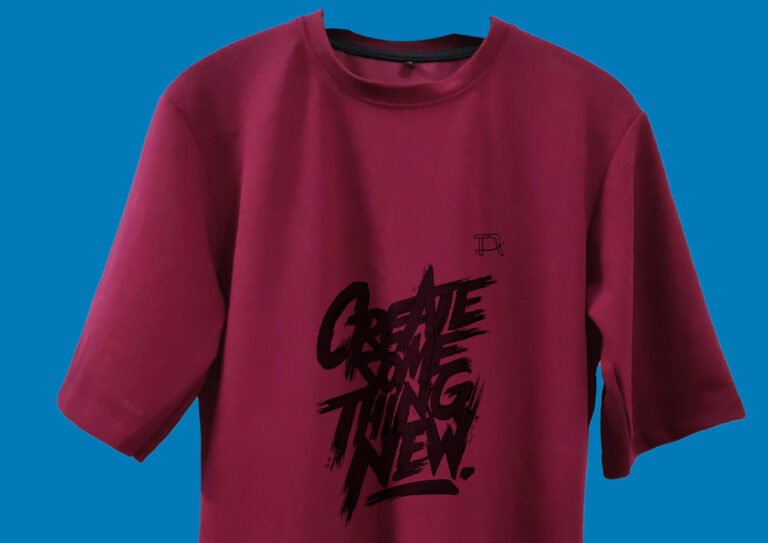 Model Wearing Tee in Urban Creative Setting