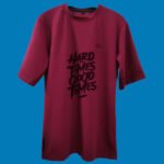 Front View of Trisholic Red Drop Shoulder T-Shirt