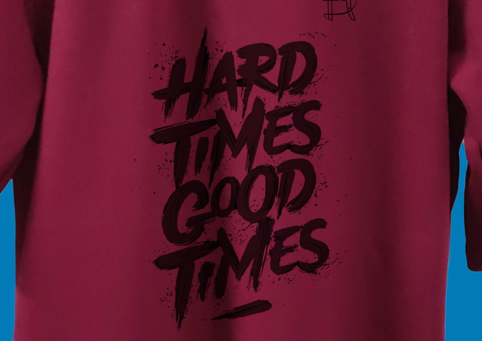 Flat Lay of Folded Red T-Shirt with Back Print Showing