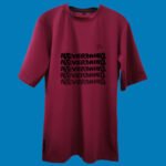 Front View of Trisholic Red Drop Shoulder T-Shirt
