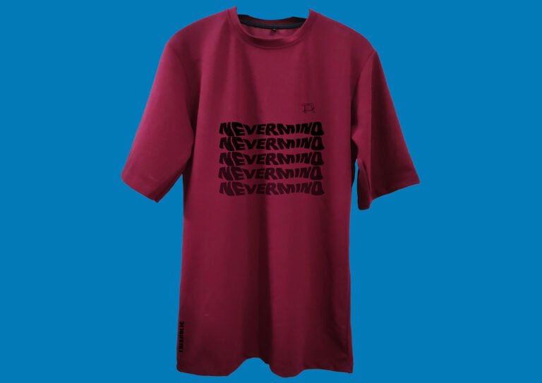 Front View of Trisholic Red Drop Shoulder T-Shirt