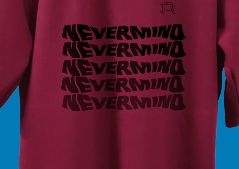 Flat Lay of Folded T-Shirt with Quote Showing