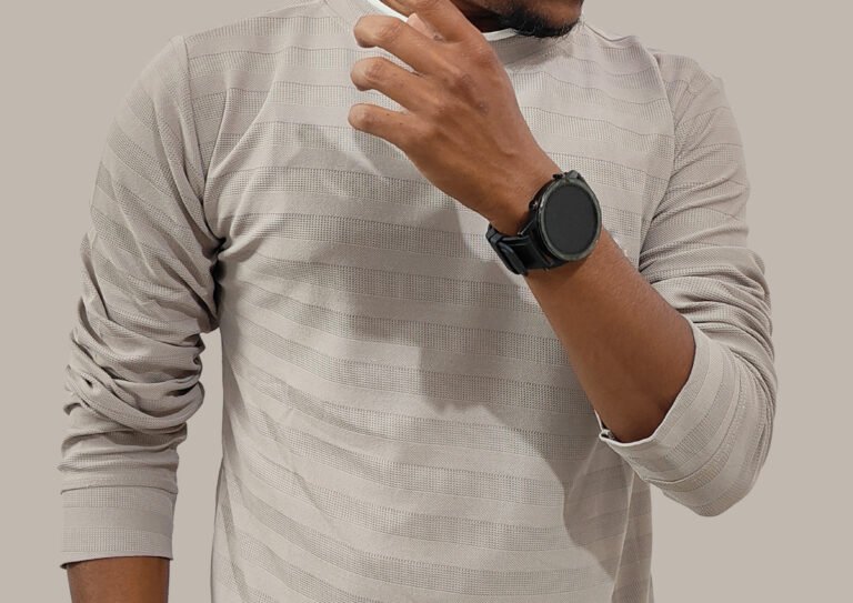 Beige Full Sleeve T-Shirt Front View