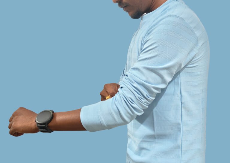blue colour full sleeve t shirt for men