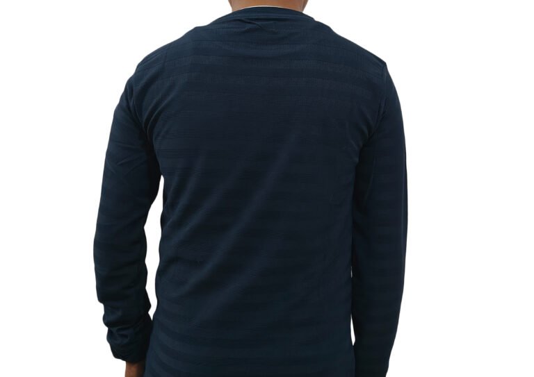 Rear view of Trisholic matte blue t-shirt