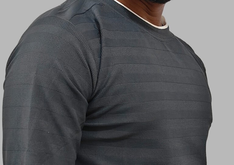Front view of Trisholic black full sleeve round neck t-shirt