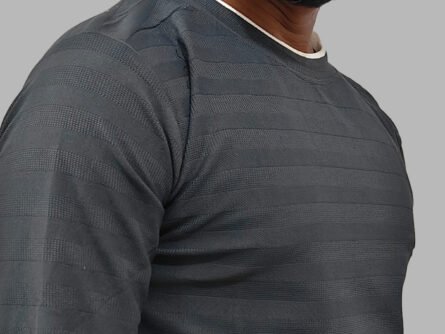 Front view of Trisholic black full sleeve round neck t-shirt
