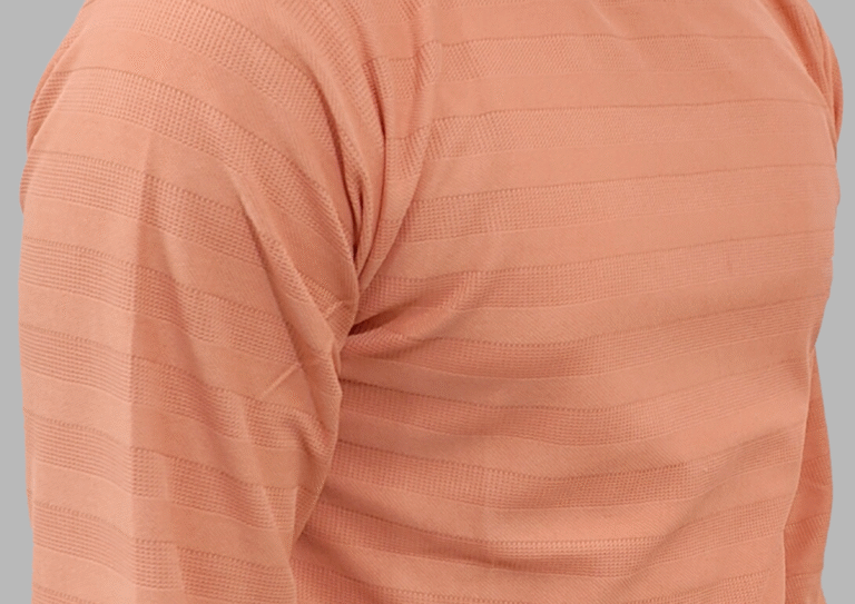 Front view of orange full sleeve round neck t-shirt