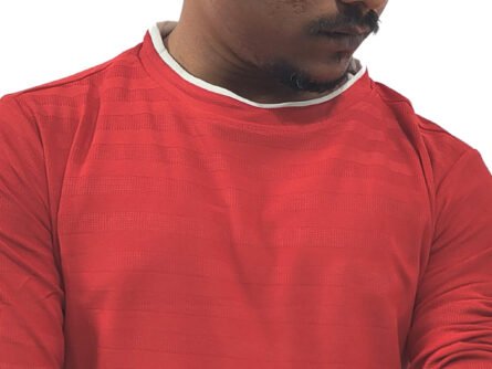 Back view of Trisholic red full sleeve t-shirt