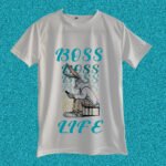 trendy boss life white color slim fit t-shirt for men