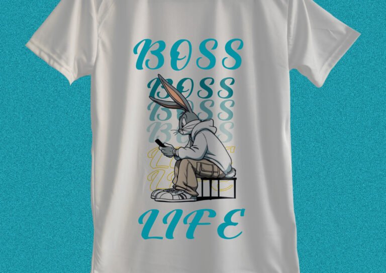boss life white color slim fit t-shirt for men streetwear