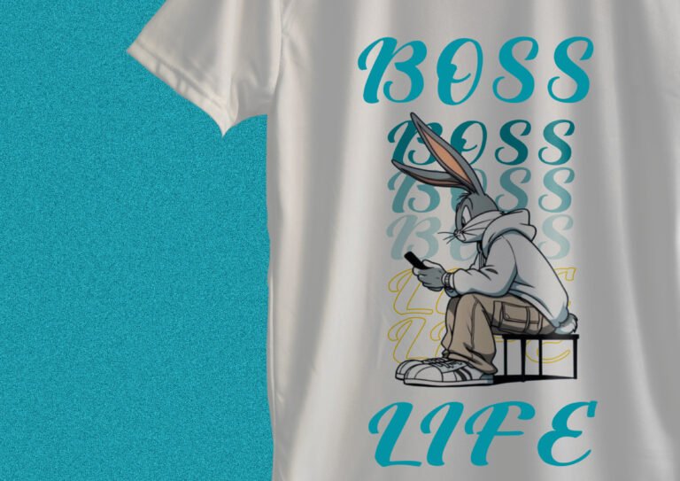urban fashion boss life white color slim fit t-shirt