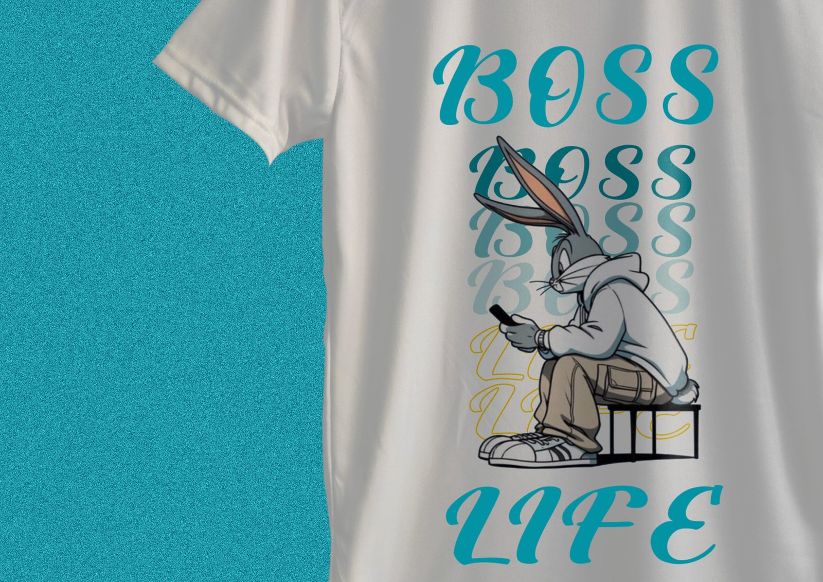 urban fashion boss life white color slim fit t-shirt