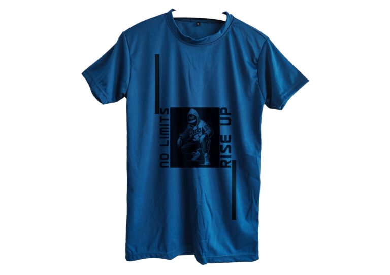 rise up blue t-shirt, oversized blue tee, no limits t-shirt, blue cotton t-shirt, men’s streetwear tee, casual blue t-shirt, trendy oversized shirt, breathable cotton t-shirt, affordable streetwear india, stylish blue tee