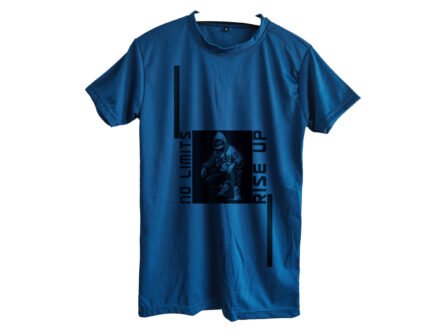 rise up blue t-shirt, oversized blue tee, no limits t-shirt, blue cotton t-shirt, men’s streetwear tee, casual blue t-shirt, trendy oversized shirt, breathable cotton t-shirt, affordable streetwear india, stylish blue tee