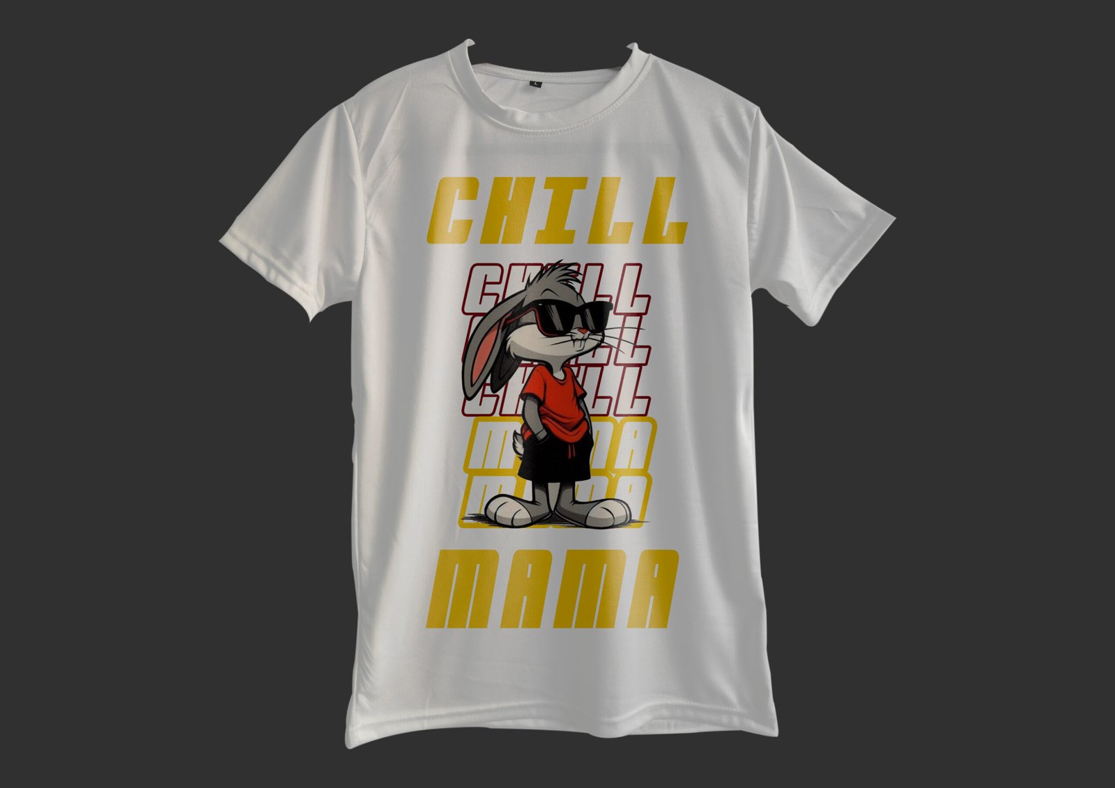stylish chill mama white color slim fit t-shirt
