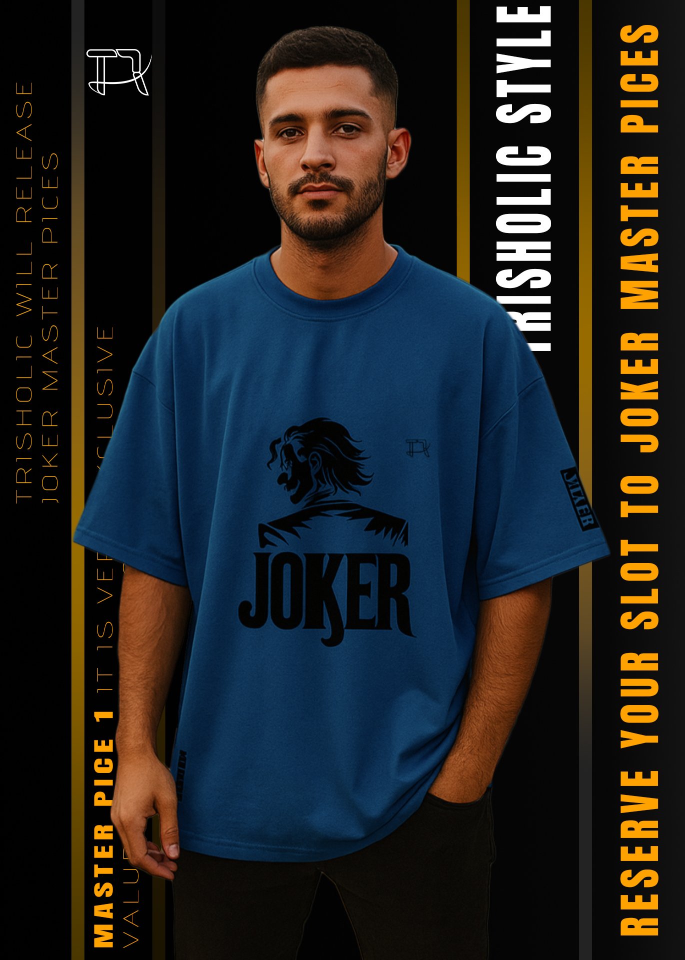 Blue Color Joker Face Printed Masterpiece – Premium Oversized Drop Shoulder T-Shirt for Men & Women – Streetwear Edition Unleash your bold style with the Blue Color Joker Face Printed Masterpiece – the ultimate oversized drop shoulder t-shirt for streetwear lovers. Designed with premium cotton-poly fabric, this tee offers all-day comfort and a relaxed unisex fit. The vibrant Joker face print pops against the bold blue color, giving you a statement piece that turns heads everywhere you go. Whether you’re styling it for casual outings, concerts, or urban streetwear looks, this Joker masterpiece t-shirt delivers unmatched style and comfort.
