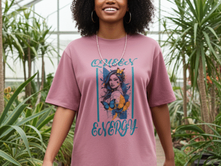 Loose fit tee with cotton candy back design