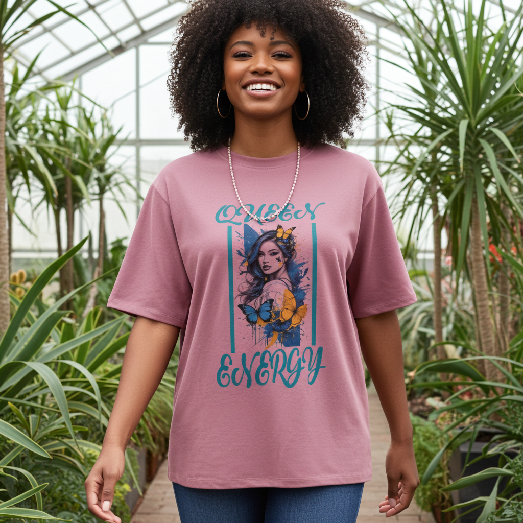 Loose fit tee with cotton candy back design