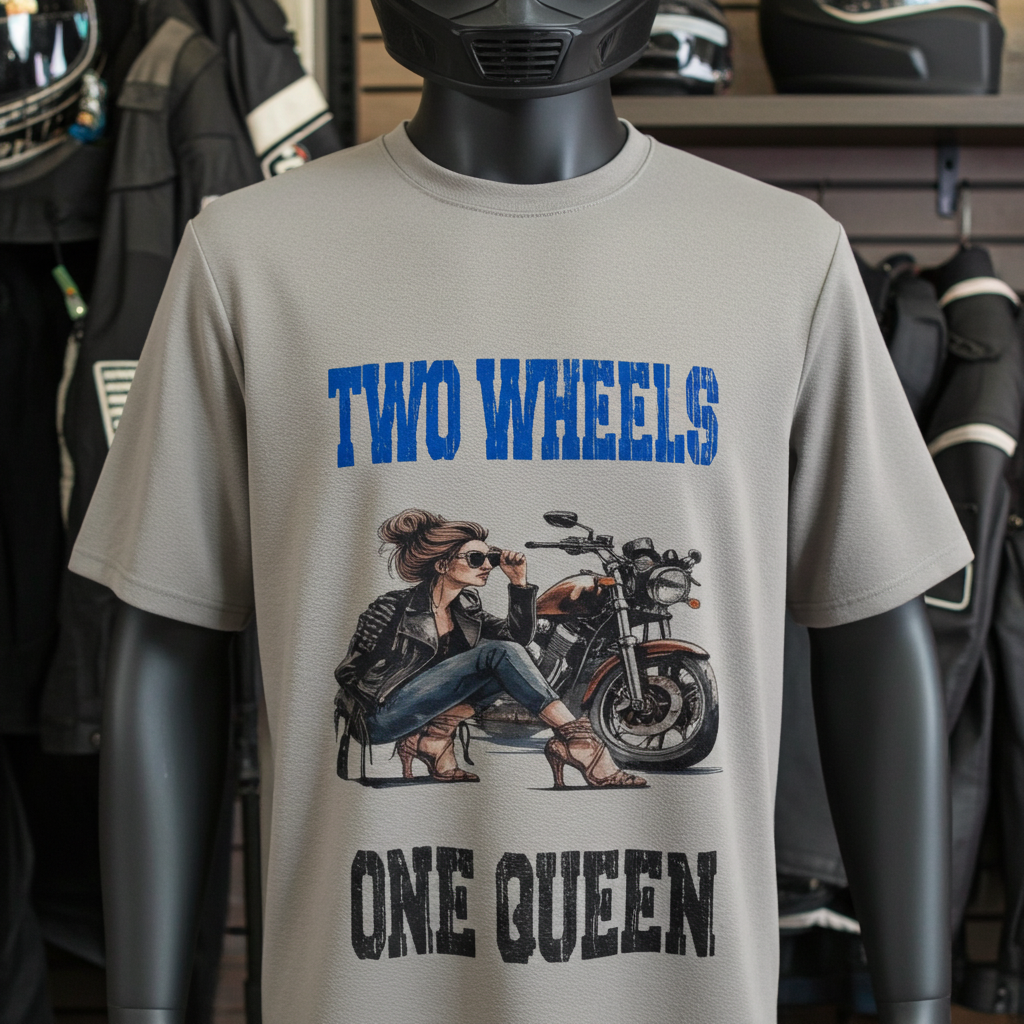 Biker queen oversized t shirt grey