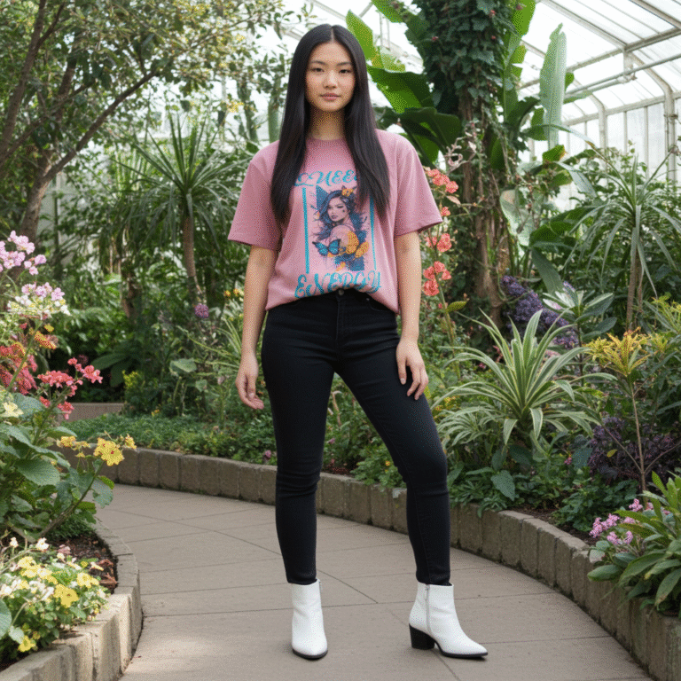Cotton candy loose fit tee flat lay