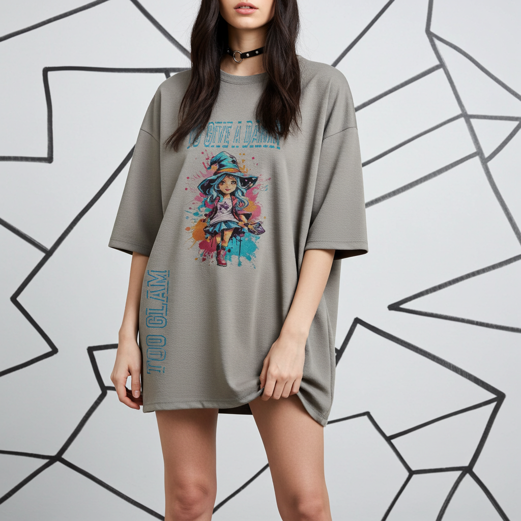 Too Glam To Give A Damn Oversized Drop Tee