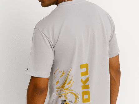 Goku Anime Trendy Stylish Baggy T-Shirt for Men's Side Angle