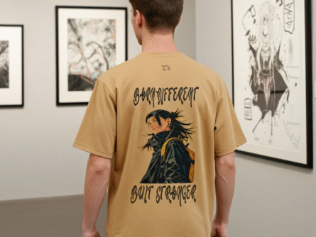 Back view of Peach Anime Baggy T-Shirt