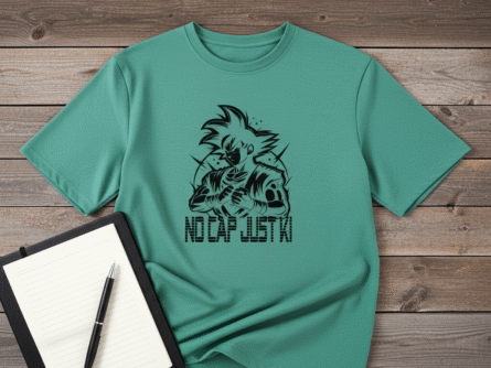 Side angle of Special look anime T-shirt for men's under 499