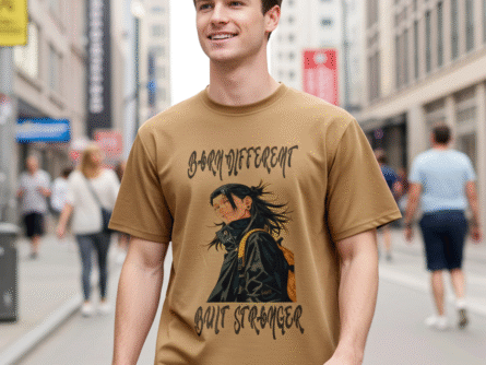 Anime print t-shirt close view