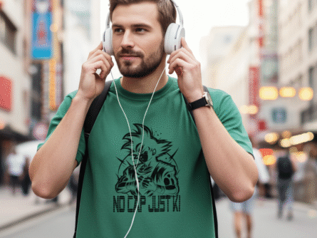 Male model wearing Special look anime T-shirt for men's under 499