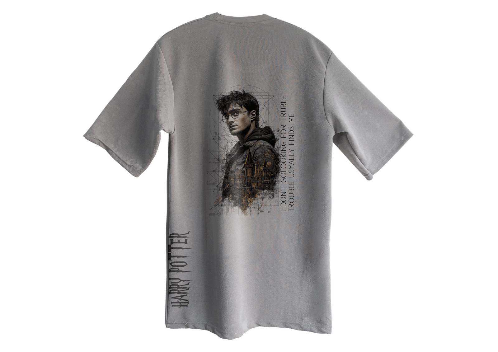 Folded Harry Potter Gryffindor Oversized T-Shirt for Men