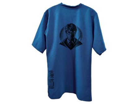 Blue wizard oversized graphic tee – Oversized Slytherin Blue Harry Potter T-Shirt for Men | Trisholic