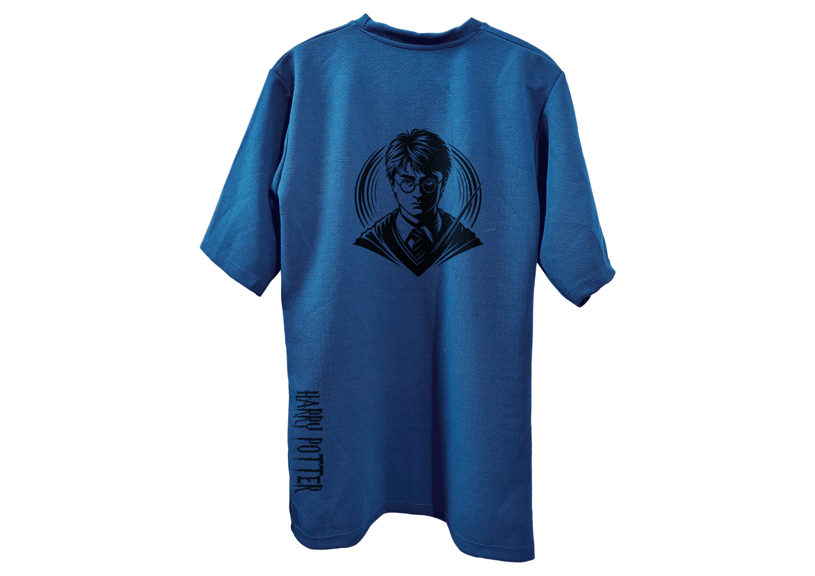 Blue wizard oversized graphic tee – Oversized Slytherin Blue Harry Potter T-Shirt for Men | Trisholic