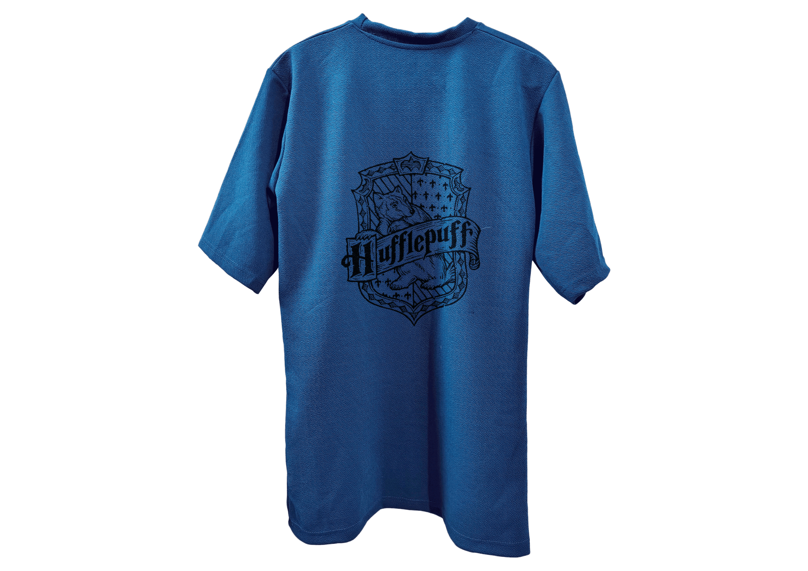 Front view of Oversized Hufflepuff Blue Harry Potter T-shirt for Men