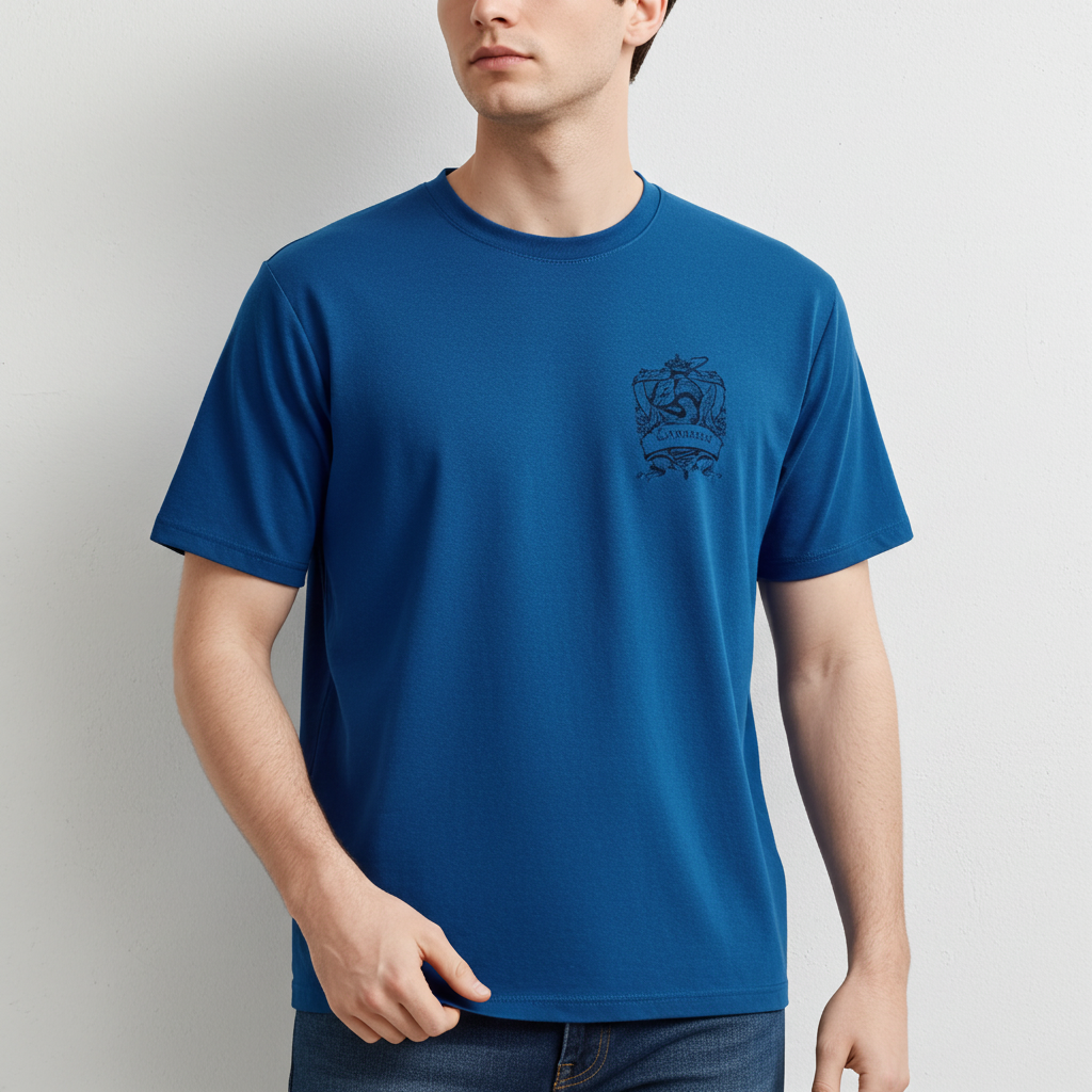 Blue everyday oversized t-shirt design – Oversized Slytherin Blue Harry Potter T-Shirt for Men | Trisholic