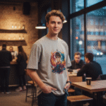 Gryffindor Oversized T-Shirt – Trendy Harry Potter Streetwear by Trisholic model wearing