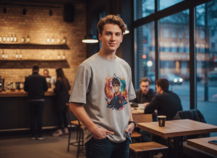 Close-up of Gryffindor crest print on Harry Potter Gryffindor Oversized Tee