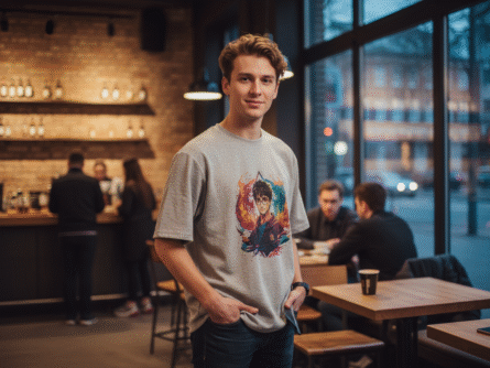 Gryffindor Oversized T-Shirt – Trendy Harry Potter Streetwear by Trisholic model wearing